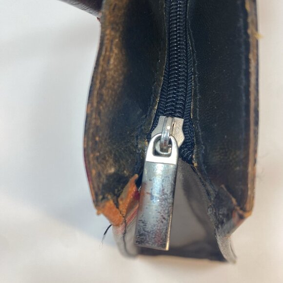 Tooled Leather Tobacco Handbag Purse Shoulder Bag Floral‎ Flowers Zipper Closure - Picture 4 of 16